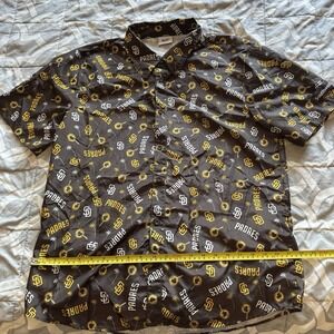 MLB San Diego Padres Aloha Shirt Promo Brown Button Up Mens Size Large Southwest